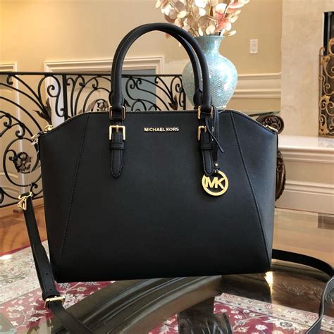 michael kors large ciara top zip satchel black saffiano leather|MICHAEL Michael Kors Ciara Large Saffiano Leather Satchel.